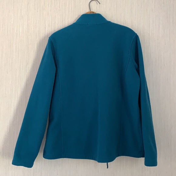 Lands’ End Teal Color Fleece Fall Facket Zipper- Like New - Ladies Large 14-16 - Picture 2 of 15